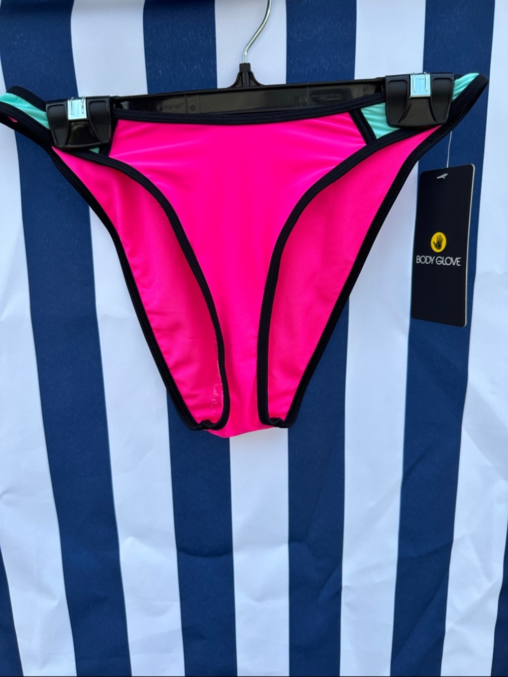 Body Glove Hot Pink Bikini Bottom with Aqua Accents